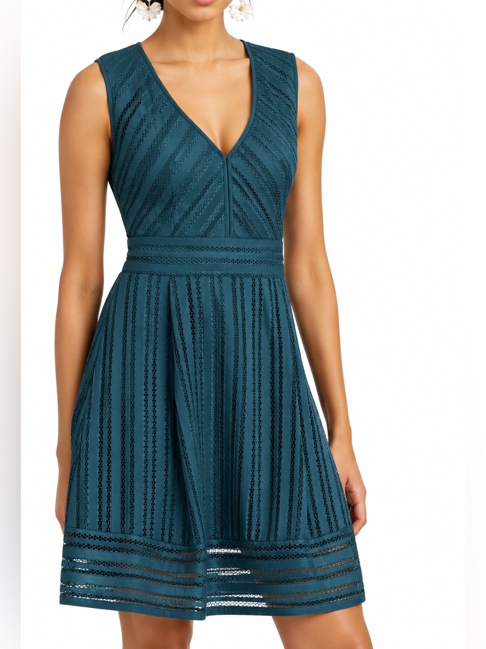 J Crew sleevless a line emerald green dress, size 4